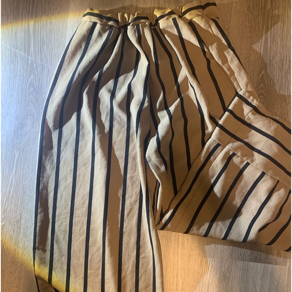flowy pants , tan brown and black , medium